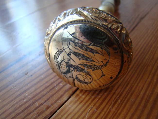 An atttractive Victorian gold-filled parasol handle with custom made double edged knife — image 3